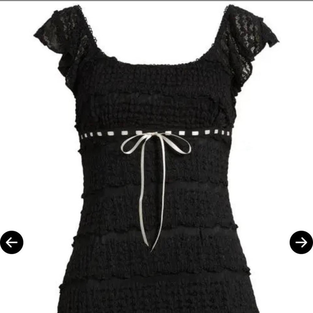 All In Favor Flutter Sleeve Black lace mini dress - Picture 3 of 3